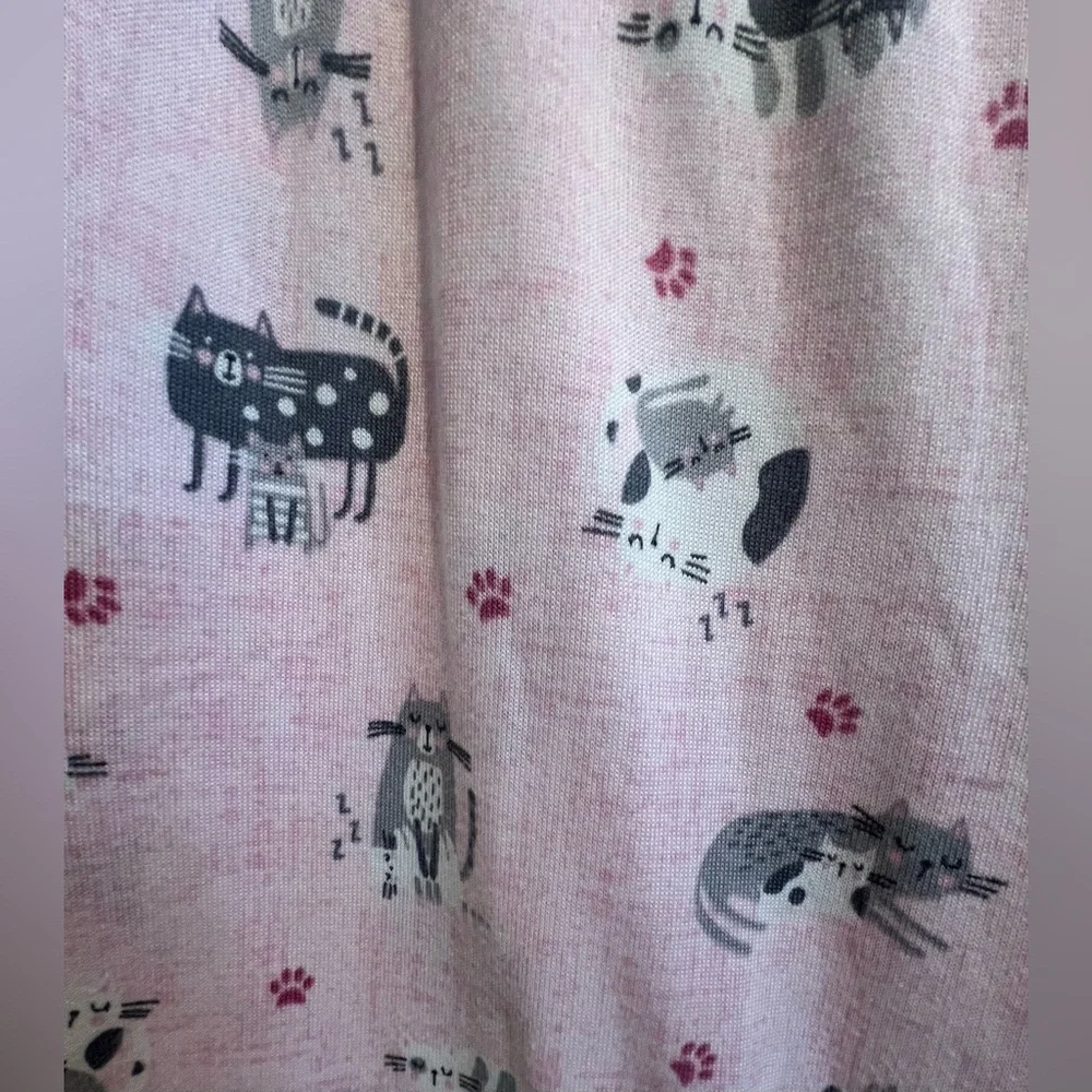 2 Pc Pj Set - I ♥ Cat Naps' - Matching Pink Pants & Long Sleeve top - Picture 3 of 10